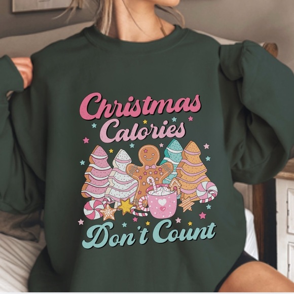 NEW Funny Christmas Graphic Crew Neck Long Sleeve Sweatshirt - Picture 1 of 5